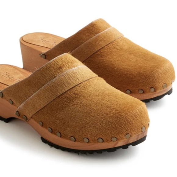Lisa B Shoes - Lisa B Wood + Cow Hair Clog 38 Brand New